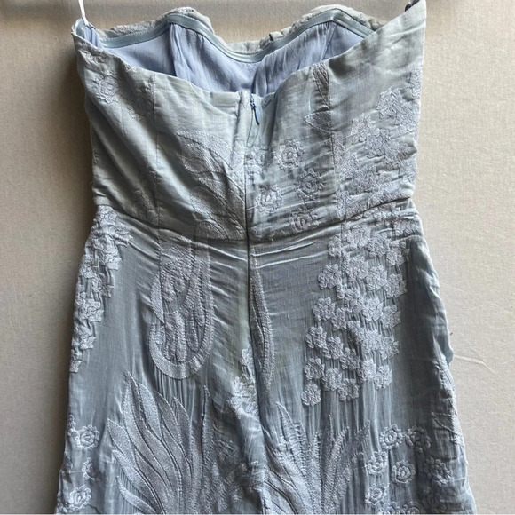 Aijek Silk Blend Lace Strapless Wide Leg  Jumpsuit Anthropologie Lace Sz 3 - Picture 6 of 15